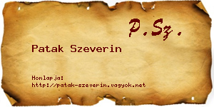 Patak Szeverin névjegykártya
